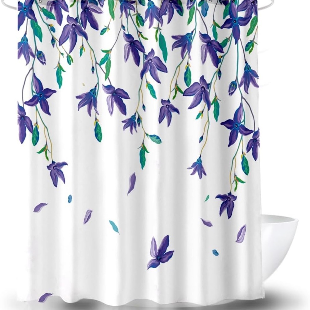 Elegant Purple Floral Shower Curtain